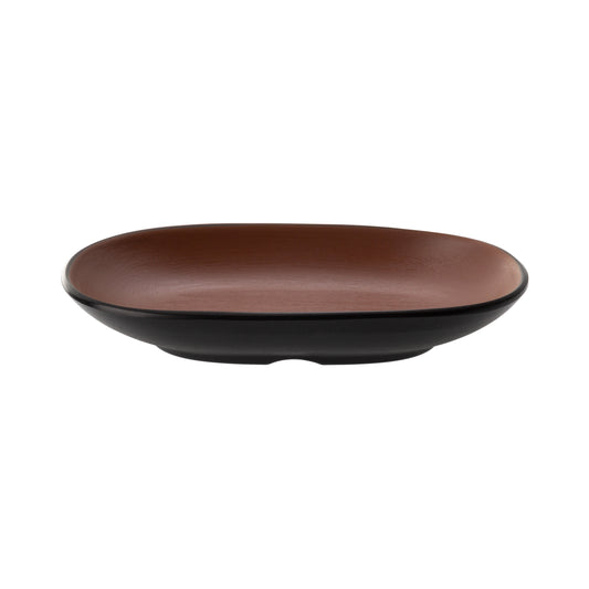 COU COU® melamine Oblong Plate 18x10cm Brown&Black (SET OF 12)