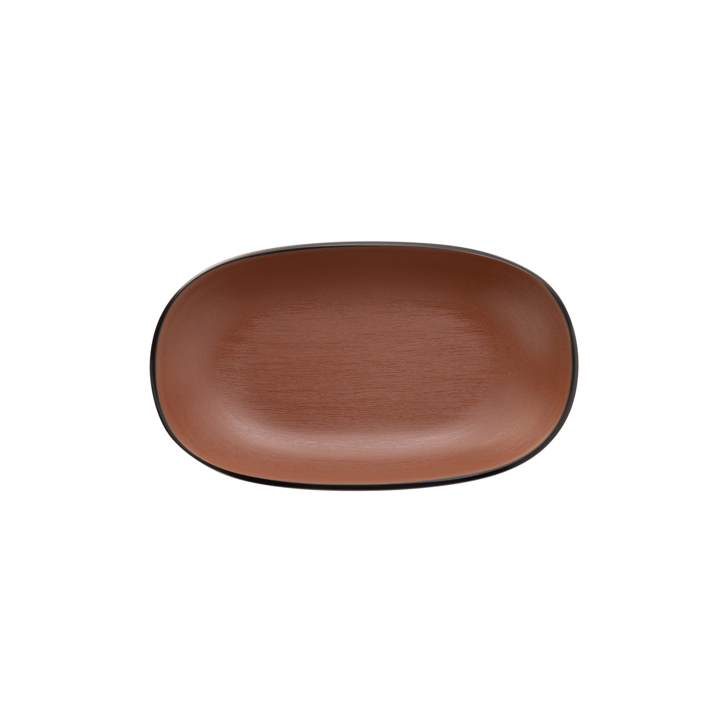 COU COU® melamine Oblong Plate 18x10cm Brown&Black (SET OF 12)