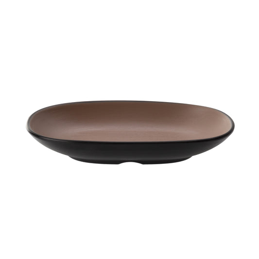 COU COU® melamine Oblong Plate 18x10cm Beige&Black (SET OF 12)