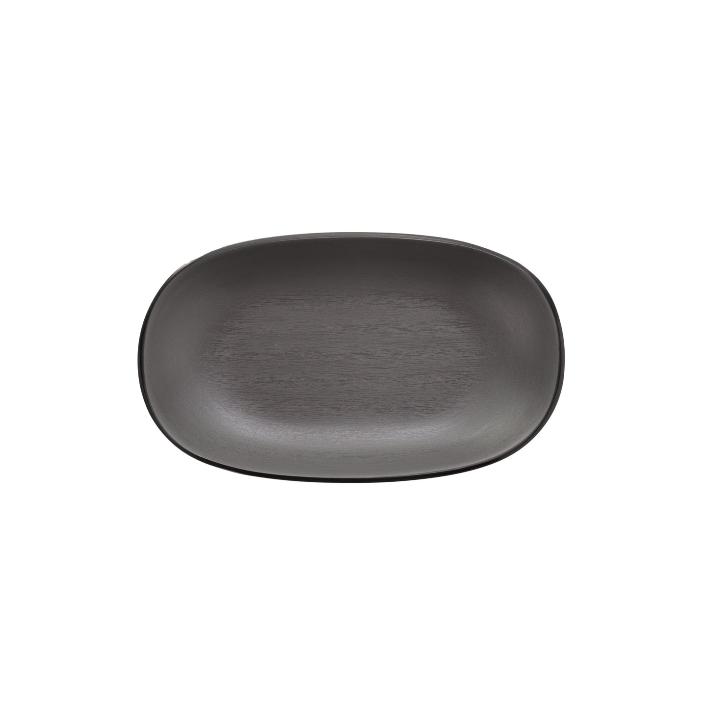 COU COU® melamine Oblong Plate 18x10cm Grey&Black (SET OF 12)