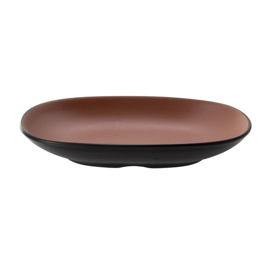 COU COU® melamine Oblong Plate 19.5x12.5cm Brown&Black (SET OF 12)