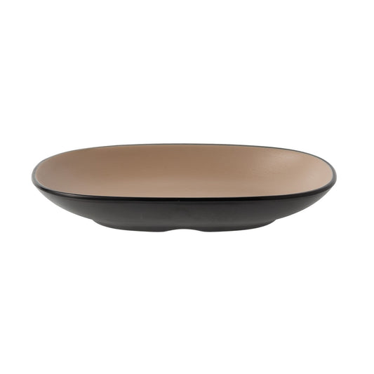 COU COU® melamine Oblong Plate 19.5x12.5cm Beige&Black (SET OF 12)